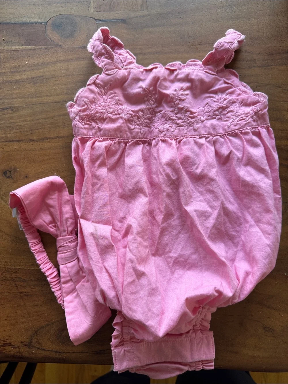 Baby Gap Pink Embroidered Romper